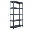 Storage Shelf Rack Black 220 kg 90x40x138 cm Plastic