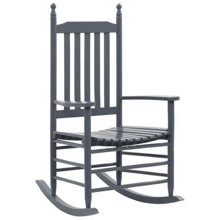 Rocking Chair with Curved Seat Grey Wood