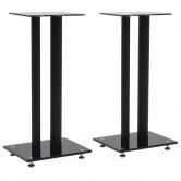 Speaker Stands 2 pcs Tempered Glass 2 Pillars Design Black