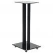 Speaker Stands 2 pcs Tempered Glass 2 Pillars Design Black