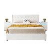 Leather Bed Frame Queen with Storage White