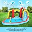 8 In 1 Inflatable Water Park Slide Jumping Castle Soccer Goal with Cannon