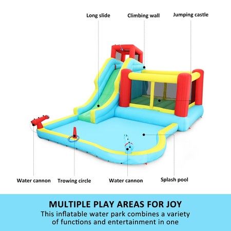 All In 1 Inflatable Water Park Water Slide Cannon Climbing Bouncer ...