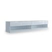 2m Wall Mount TV Cabinet Floating Wood Unit 2 Doors Shelf High Gloss Front White