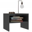 Bedside Cabinet High Gloss Grey 40x30x30 cm Chipboard