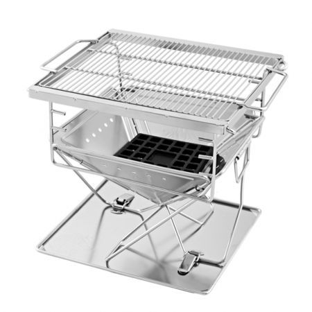Grillz Camping Fire Pit BBQ Portable Folding Stainless Steel Stove Outdoor Pits Grillz Camping Fire Pit BBQ Portable Folding Stainless Steel Stove Outdoor Pits