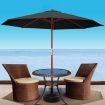 Instahut 3m Outdoor Umbrella Pole Umbrellas Beach Garden Sun Stand Patio Black