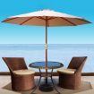 Instahut 3m Outdoor Umbrella Pole Umbrellas Beach Garden Sun Stand Patio Beige