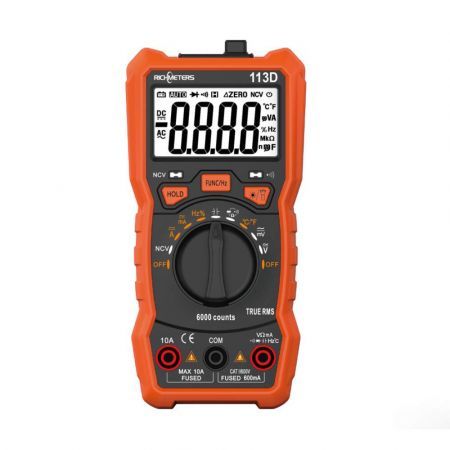 RICHMETERS RM113D NCV Digital Multimeter 6000 counts Auto Ranging AC/DC voltage meter Flash light Back light Large Screen 113A/D