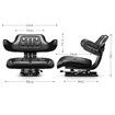 Black PU Leather Tractor Seat Excavator Forklift Truck Seat Universal Chair 