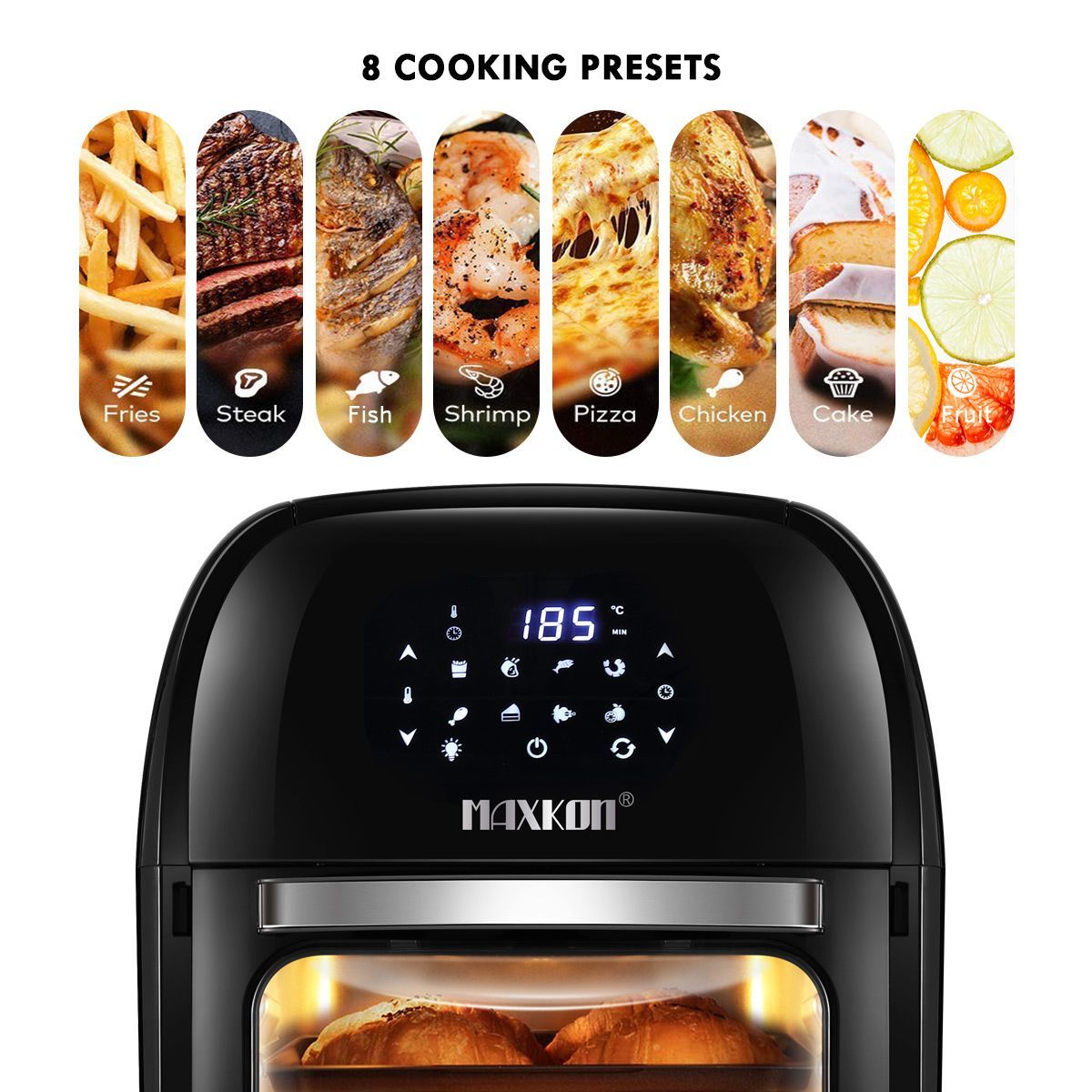 Maxkon Air Fryer Cooker Convection Oven Small Oven 12L With Bonus ...