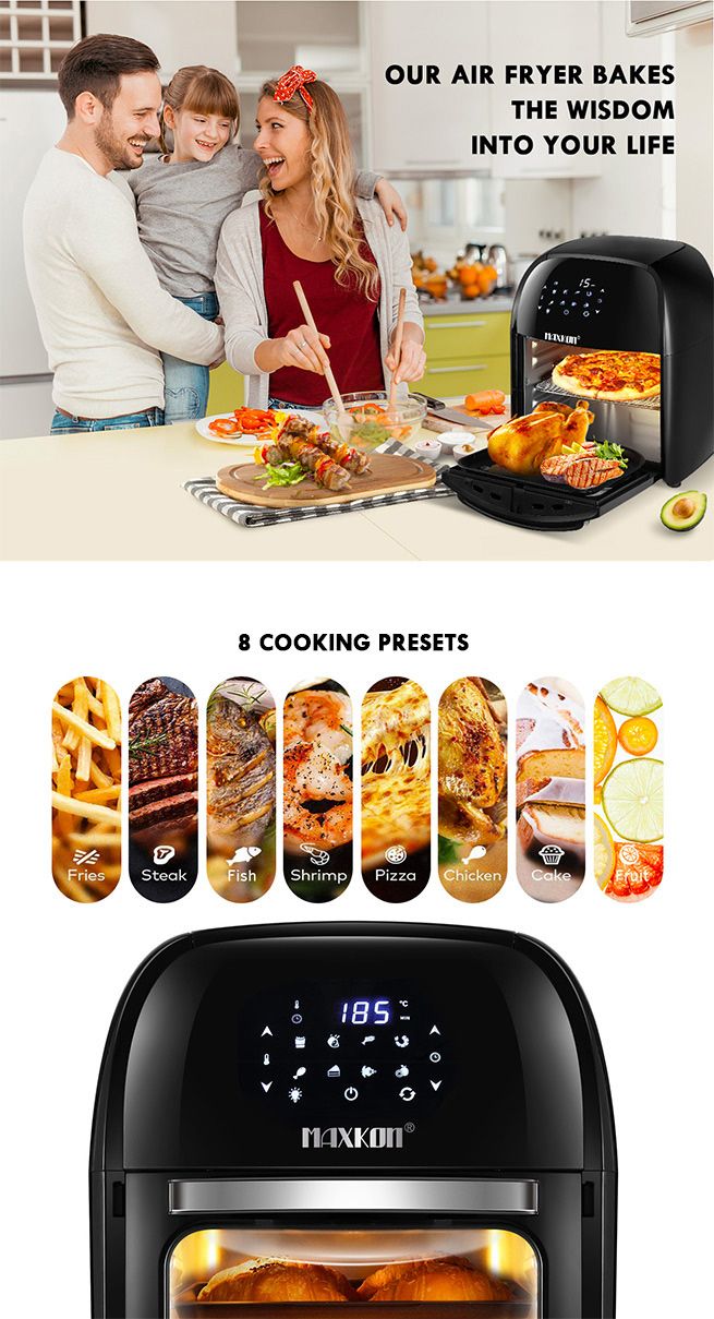 Maxkon Air Fryer Cooker Convection Oven Small Oven 12L with Bonus