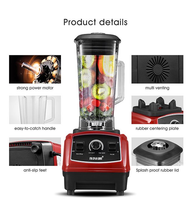 Commercial High Speed Blender Smoothie Maker Food Mixers Juicer 2L Red