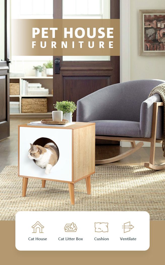 Petscene Hidden Kitty Litter Box Enclosure Cat Dog House Crazy Sales