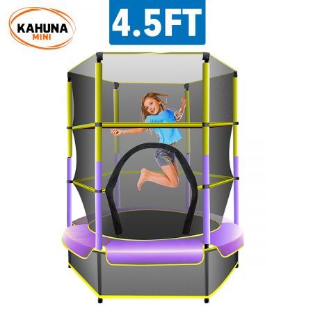 Kahuna Mini 4.5 ft Trampoline - Yellow Purple