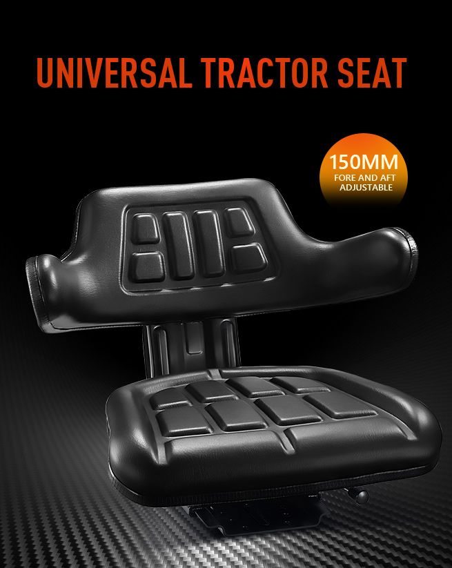 Black PU Leather Tractor Seat Excavator Forklift Truck Seat Universal Chair Crazy Sales