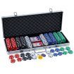 500pcs Poker Chips Set Casino Texas Hold'em Gambling Party Game Dice Cards Case