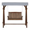 Gardeon Outdoor Wooden Swing Chair Garden Bench Canopy Cushion 2 Seater Charcoal