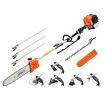 Giantz 65CC Pole Chainsaw Hedge Trimmer Brush Cutter Whipper Saw Snipper 7-in-1