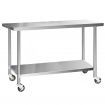 Cefito 304 Stainless Steel Kitchen Benches Work Bench Food Prep Table with Wheels 1524MM x 610MM