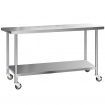 Cefito 304 Stainless Steel Kitchen Benches Work Bench Food Prep Table with Wheels 1829MM x 610MM