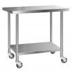 Cefito 430 Stainless Steel Kitchen Benches Work Bench Food Prep Table with Wheels 1219MM x 610MM