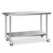 Cefito 430 Stainless Steel Kitchen Benches Work Bench Food Prep Table with Wheels 1524MM x 610MM