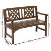 Gardeon Outdoor Garden Bench Wooden Chair 2 Seat Patio Furniture Lounge Natural