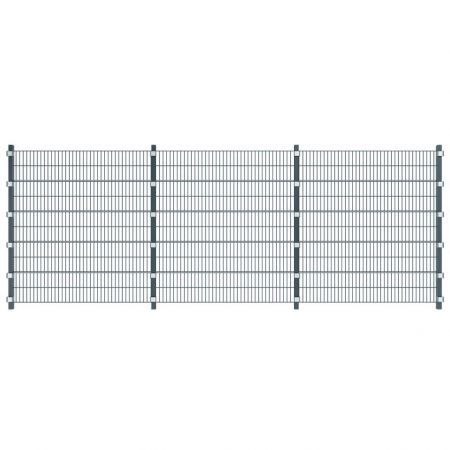 Anthracite Grey 6 m Fence Panel with Posts 2 m High