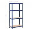 Storage Shelf Blue 80x40x160 cm Steel and MDF