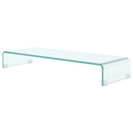 TV Stand/Monitor Riser Glass Clear 90x30x13 cm