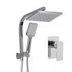 WELS Square 8 inch Rain Shower Head and Mixer Set Bathroom Handheld Spray Bracket Rail Chrome