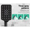 WELS Square 8 inch Rain Shower Head & Mixer Set Bathroom Handheld Spray Bracket Rail Mat Black