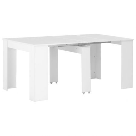 Extendable Dining Table High Gloss White 175x90x75 cm | Crazy Sales