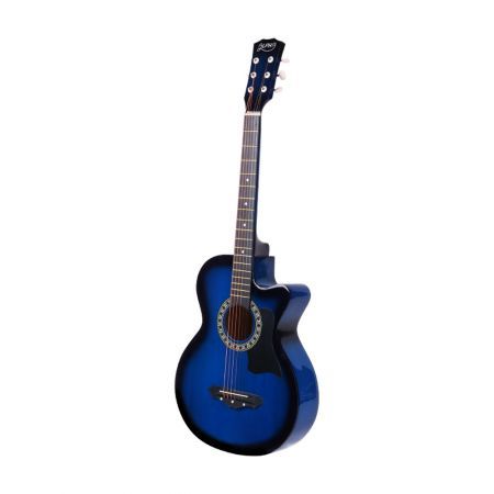 ALPHA 38 Inch Wooden Acoustic Guitar with Accessories set Blue ALPHA 38 Inch Wooden Acoustic Guitar with Accessories set Blue
