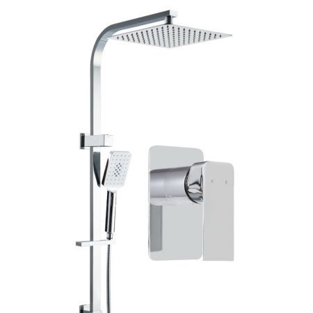 Cefito WELS 10 inches Rain Shower Head Mixer Square Handheld High Pressure Wall Chrome