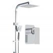 Cefito WELS 10 inches Rain Shower Head Mixer Square Handheld High Pressure Wall Chrome