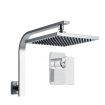 WELS 8" Rain Shower Head Set Bathroom Gooseneck Square Mixer Hand Held High Pressure