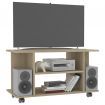 TV Cabinet with Castors Sonoma Oak 80x40x40 cm Chipboard