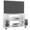 TV Cabinet with Castors High Gloss White 80x40x40 cm Chipboard