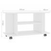 TV Cabinet with Castors High Gloss White 80x40x40 cm Chipboard