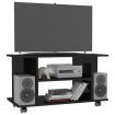 TV Cabinet with Castors High Gloss Black 80x40x40 cm Chipboard