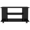 TV Cabinet with Castors High Gloss Black 80x40x40 cm Chipboard