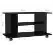 TV Cabinet with Castors High Gloss Black 80x40x40 cm Chipboard