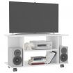 TV Cabinet with Castors White 80x40x40 cm Chipboard