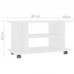 TV Cabinet with Castors White 80x40x40 cm Chipboard