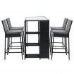 Gardeon 5-Piece Outdoor Bar Set Patio Dining Chairs Wicker Table Stools