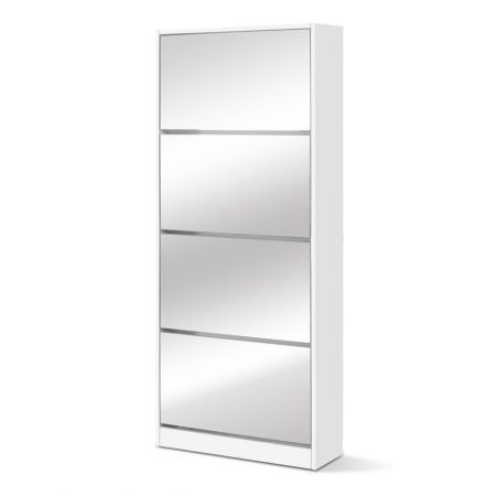 Artiss 60 Pairs Mirror Shoe Cabinet Rack Mirrored Storage Shoes Drawer ...