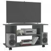 TV Cabinet with Castors High Gloss Grey 80x40x40 cm Chipboard