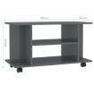 TV Cabinet with Castors High Gloss Grey 80x40x40 cm Chipboard